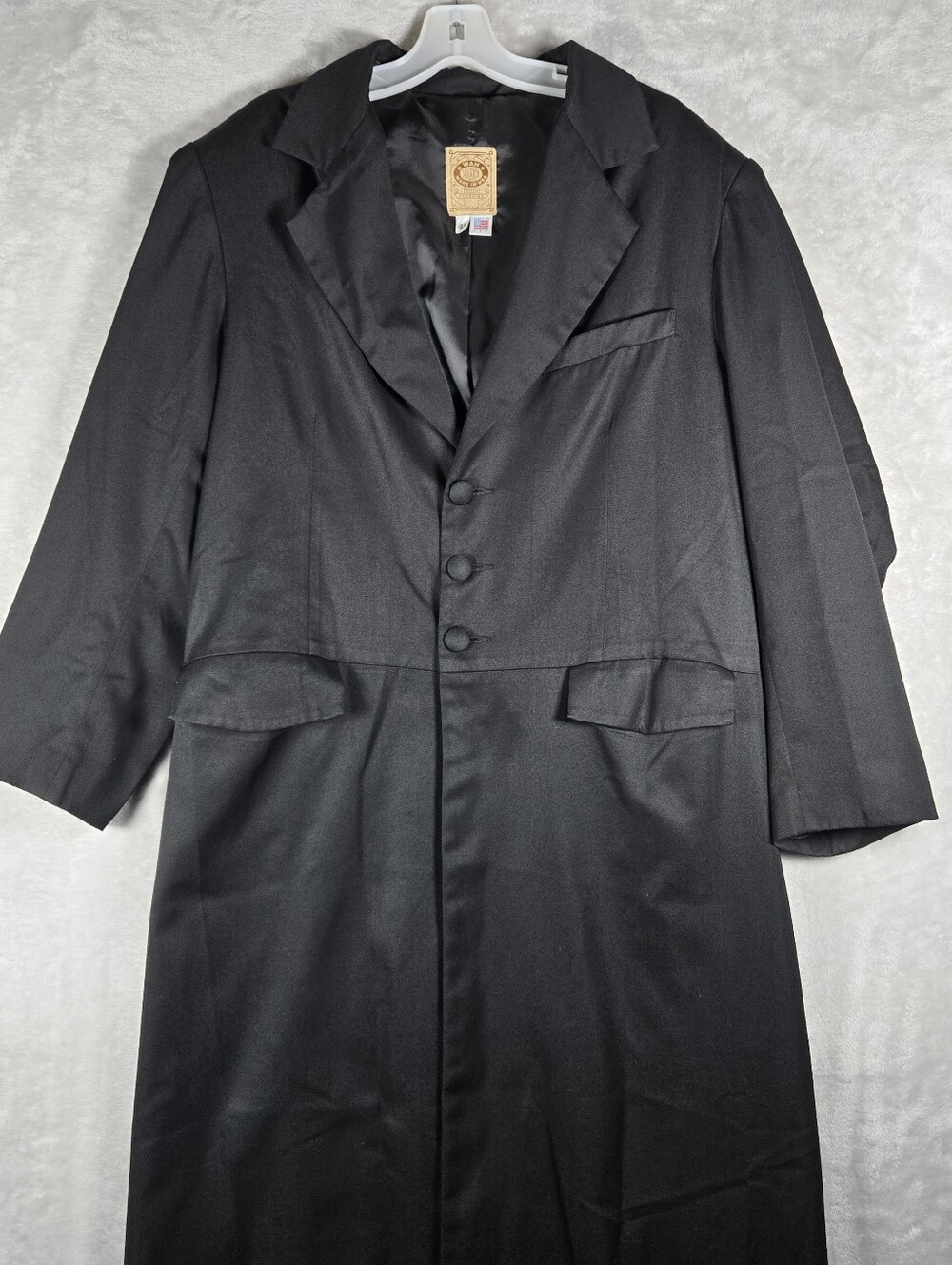 Wah Maker Frontier Frock Pea Long Coat Mens Size 42 Black USA Made Western